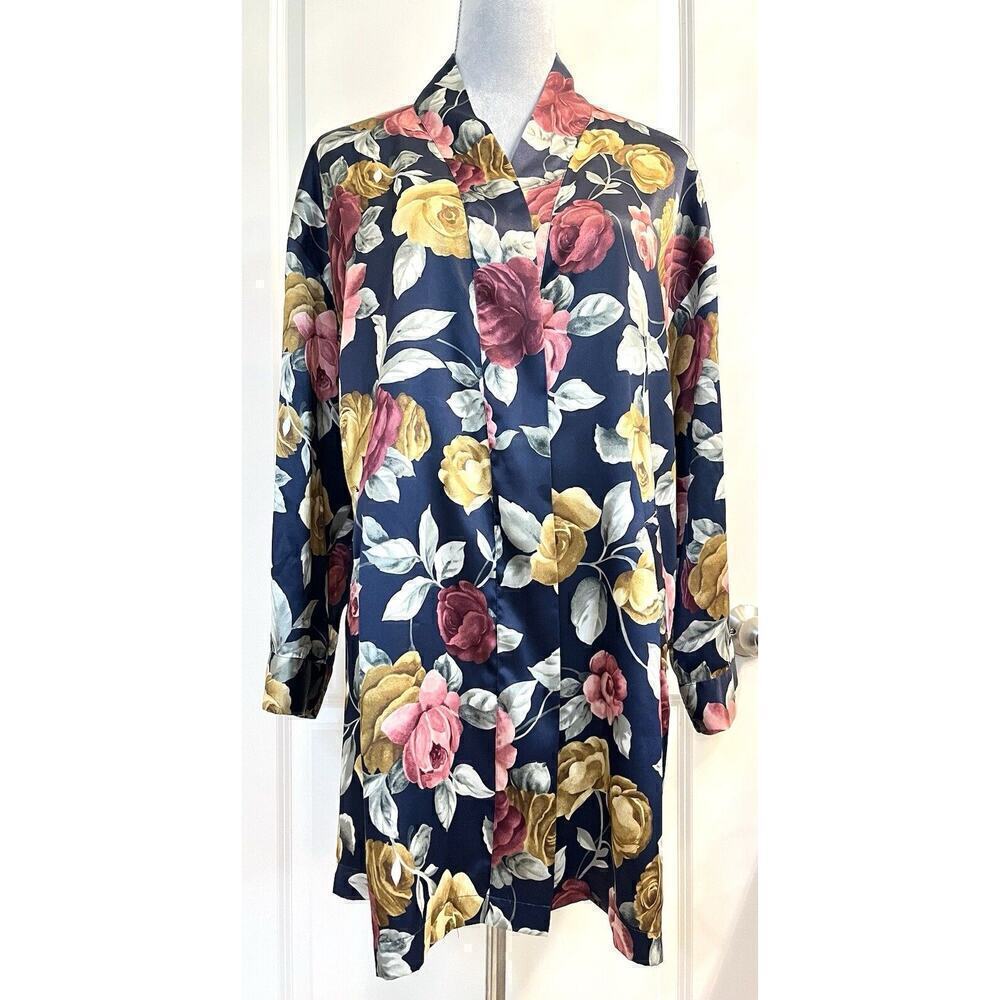 Victorias Secret Robe Kimono Floral Tropical Silky Womens Sz OS
